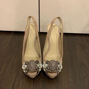 Zara peep toe sling back heels